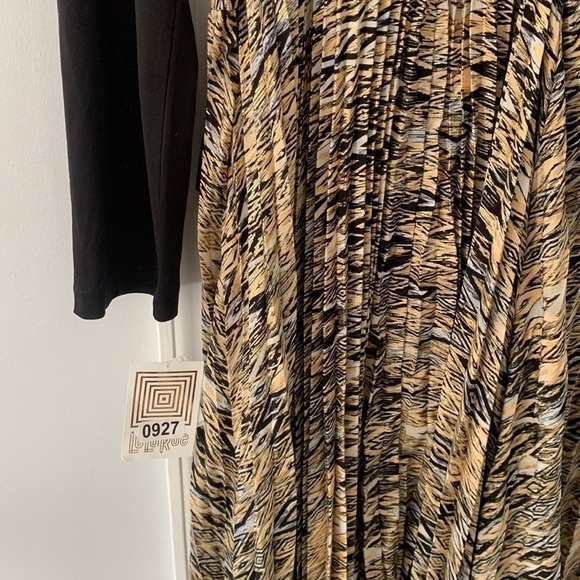 NWT LuLaRoe DeAnne Wrap Dress Black & Gold metallic size 3XL holidays pleated - Picture 12 of 16